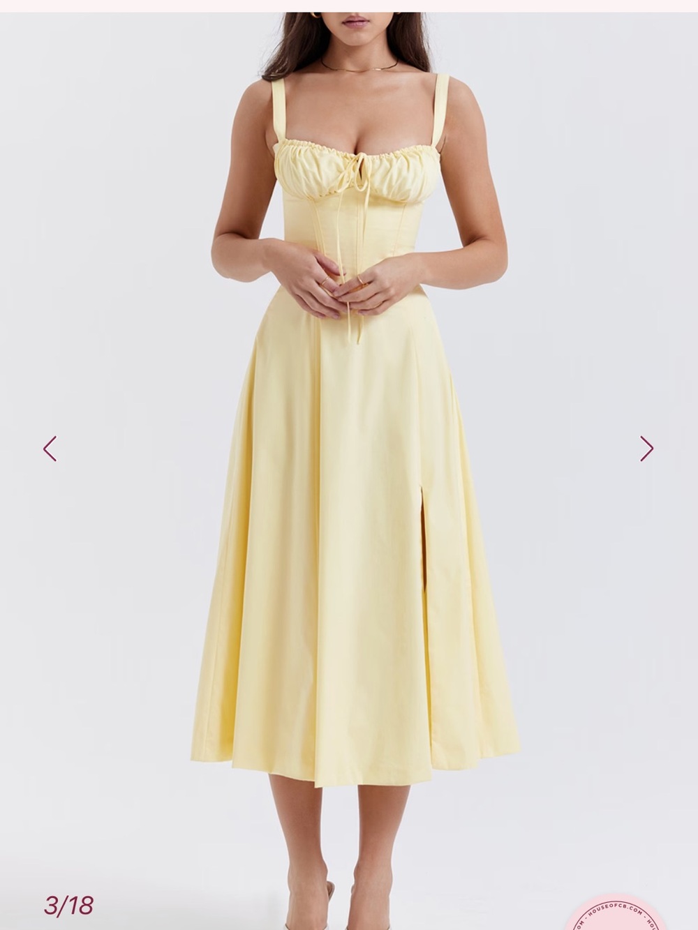 House of CB Carmen ‘Buttercup’ Butter Yellow Corset Midi Dress